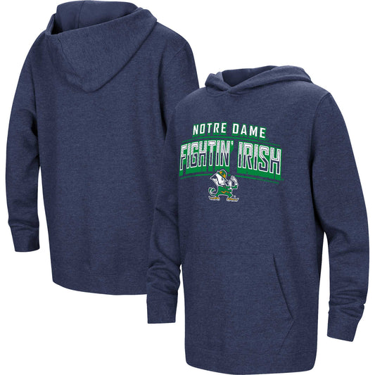 Youth Colosseum Heather Navy Notre Dame Fighting Irish Sunrise Core Pullover Hoodie