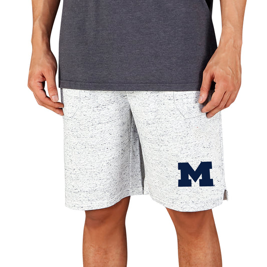 Men's Concepts Sport White/Charcoal Michigan Wolverines Throttle Knit Jam Shorts