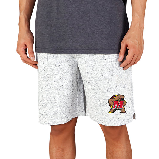 Men's Concepts Sport White/Charcoal Maryland Terrapins Throttle Knit Jam Shorts