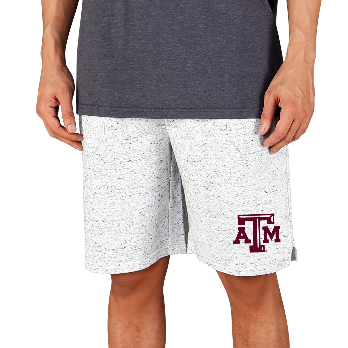 Men's Concepts Sport White/Charcoal Texas A&M Aggies Throttle Knit Jam Shorts