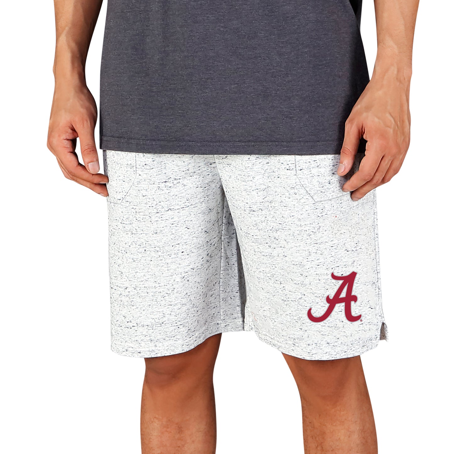 Men's Concepts Sport White/Charcoal Alabama Crimson Tide Throttle Knit Jam Shorts