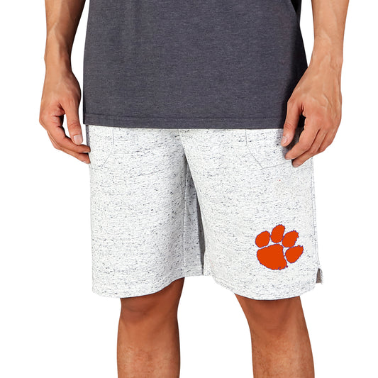 Men's Concepts Sport White/Charcoal Clemson Tigers Throttle Knit Jam Shorts