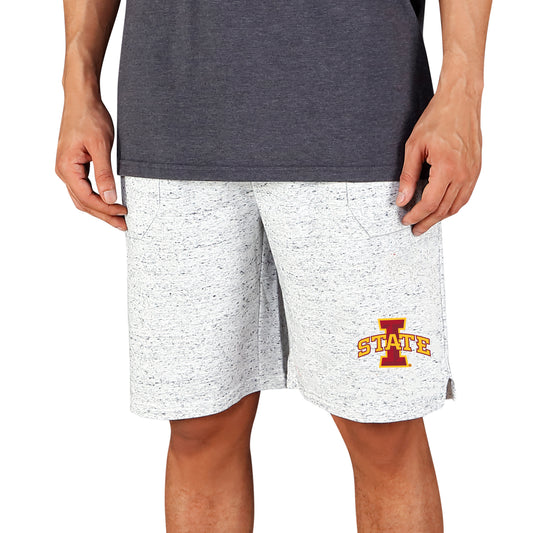 Men's Concepts Sport White/Charcoal Iowa State Cyclones Throttle Knit Jam Shorts