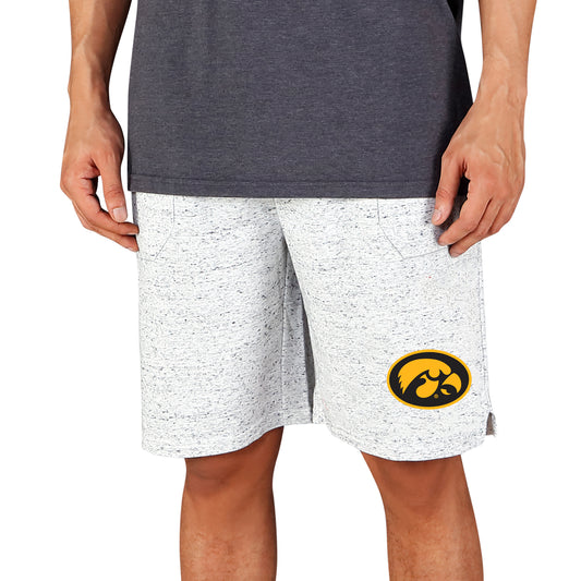 Men's Concepts Sport White/Charcoal Iowa Hawkeyes Throttle Knit Jam Shorts