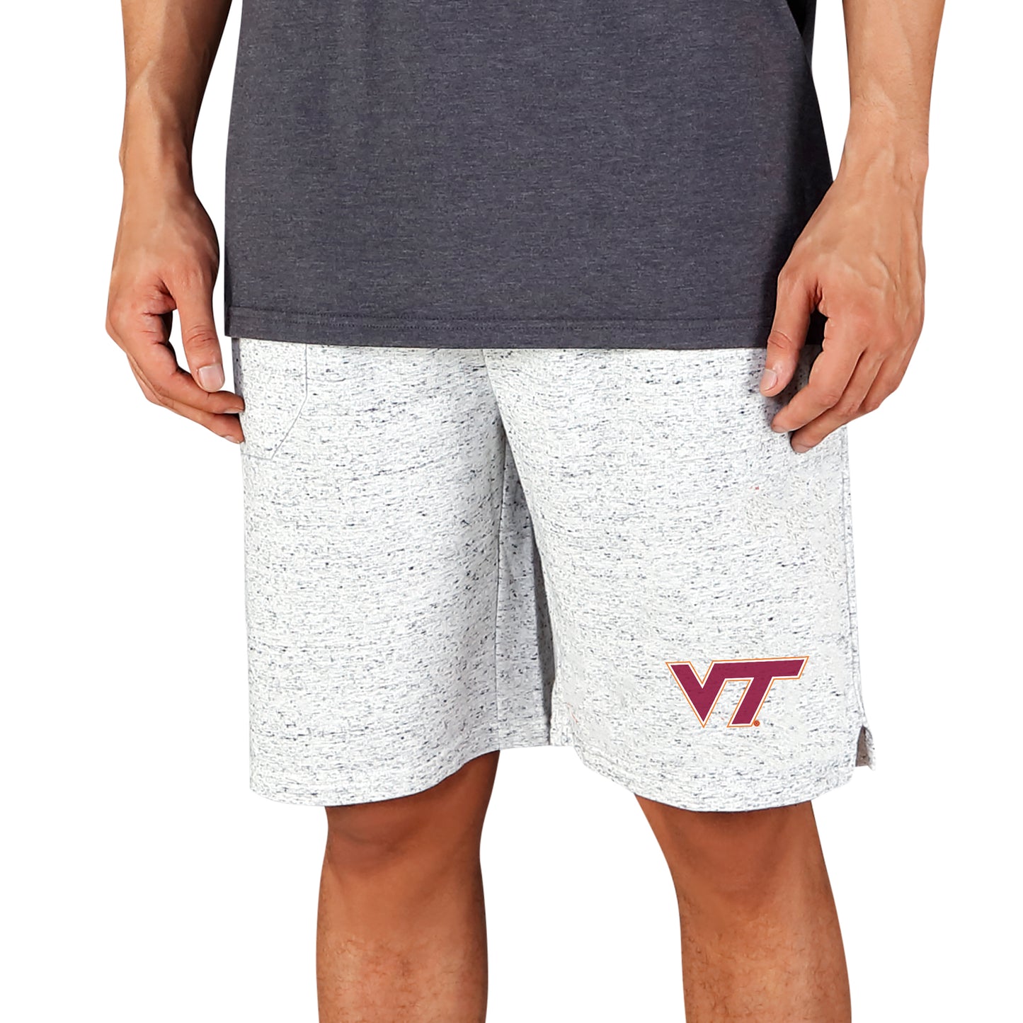 Men's Concepts Sport White/Charcoal Virginia Tech Hokies Throttle Knit Jam Shorts