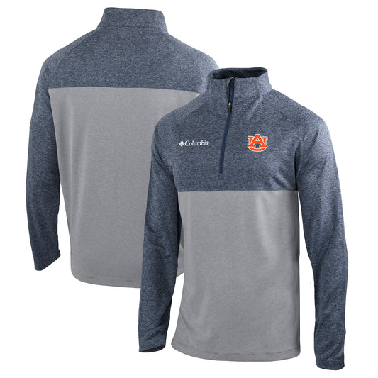 Men's Columbia Navy Auburn Tigers Omni-Wick Rockin' It Quarter-Zip Pullover Jacket