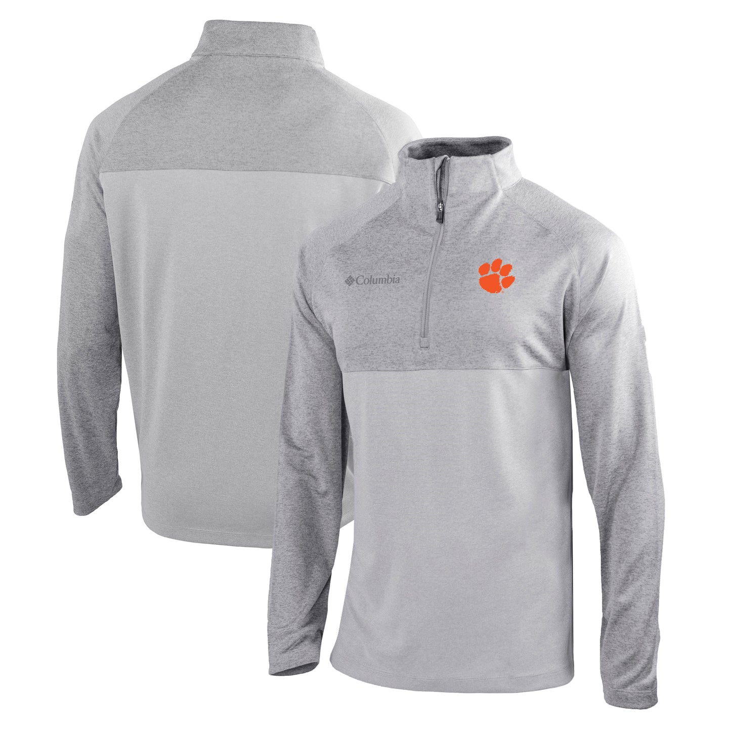 Men's Columbia Gray Clemson Tigers Omni-Wick Rockin' It Quarter-Zip Pullover Jacket