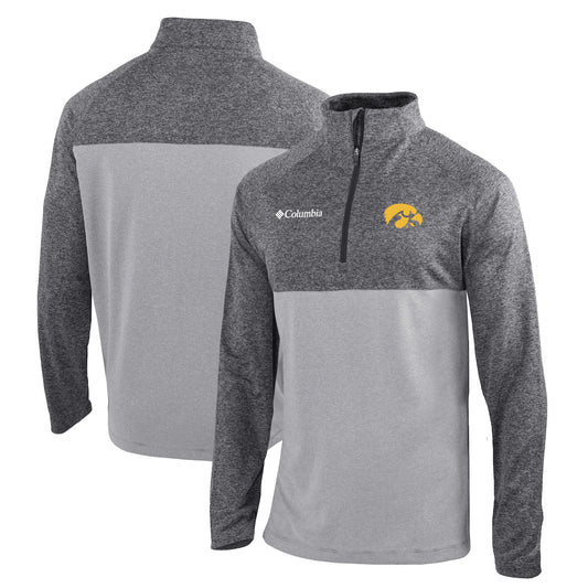 Men's Columbia Black Iowa Hawkeyes Omni-Wick Rockin' It Quarter-Zip Pullover Jacket