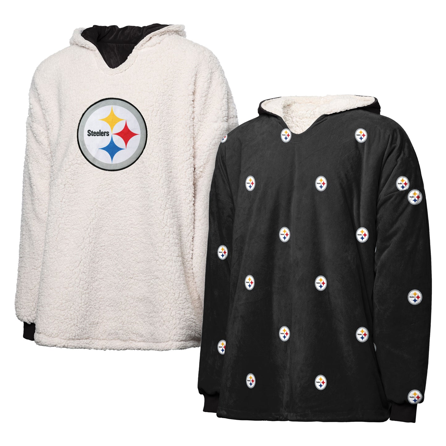 FOCO Pittsburgh Steelers Repeat Print Reversible Hoodeez