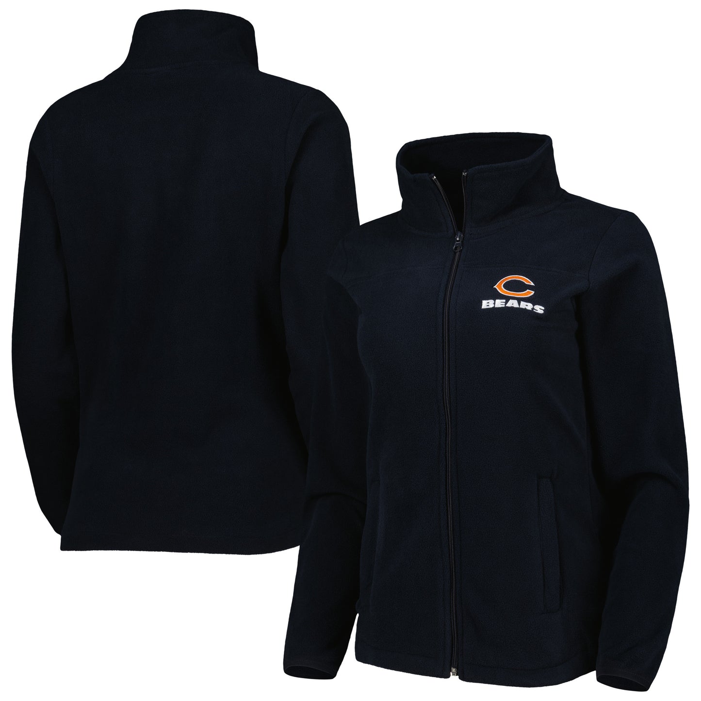 Women's Dunbrooke Navy Chicago Bears Hayden Polar Fleece Full-Zip Jacket
