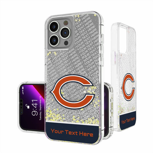 Chicago Bears Personalized Endzone Plus Design iPhone Glitter Phone Case