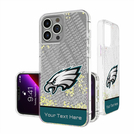 Philadelphia Eagles Personalized Endzone Plus Design iPhone Glitter Phone Case