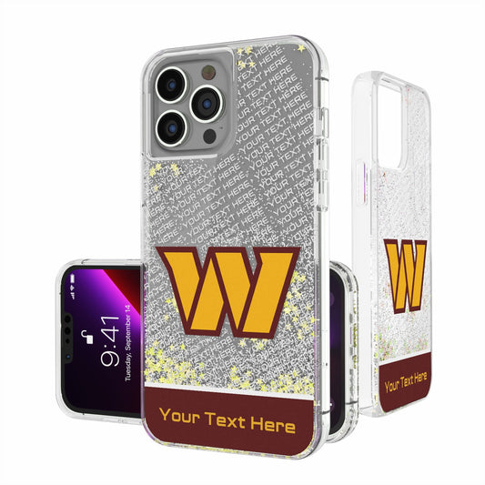 Washington Commanders Personalized Endzone Plus Design iPhone Glitter Phone Case