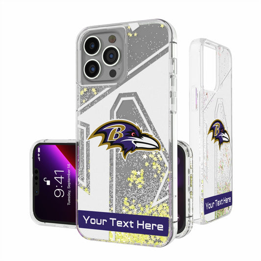 Baltimore Ravens Personalized Tilt Design iPhone Glitter Phone Case