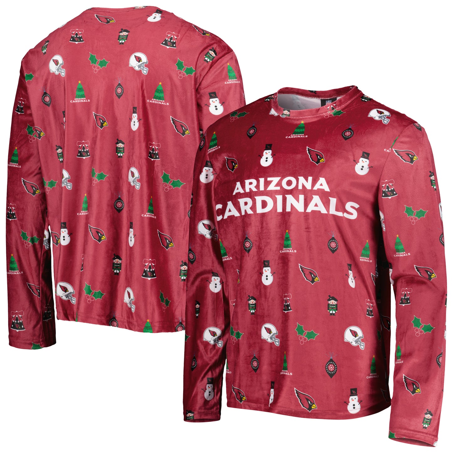 Men's FOCO Cardinal Arizona Cardinals Holiday Repeat Long Sleeve T-Shirt