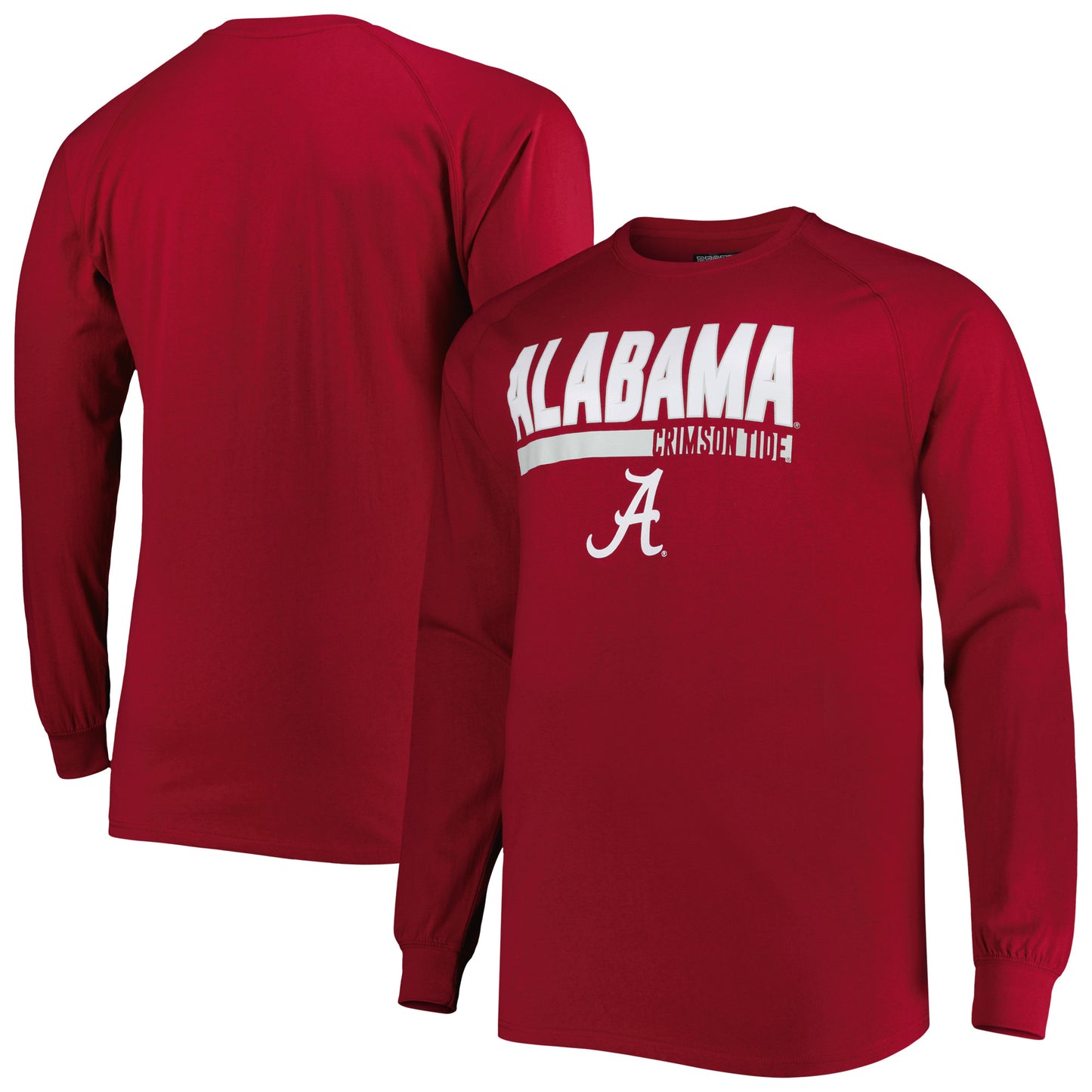 Men's Crimson Alabama Crimson Tide Big & Tall Two-Hit Long Sleeve T-Shirt