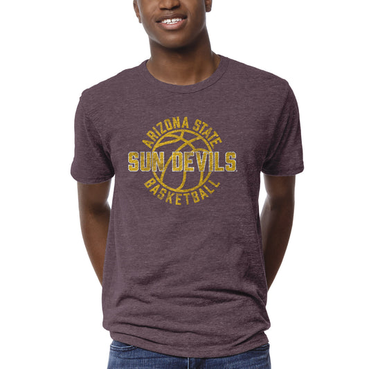 Men's League Collegiate Wear Heathered Maroon Arizona State Sun Devils Basketball Team Victory Falls T-Shirt