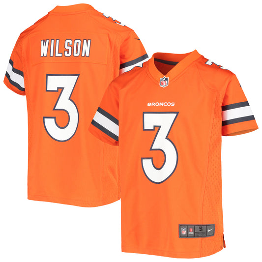 Youth Nike Russell Wilson Orange Denver Broncos Game Jersey