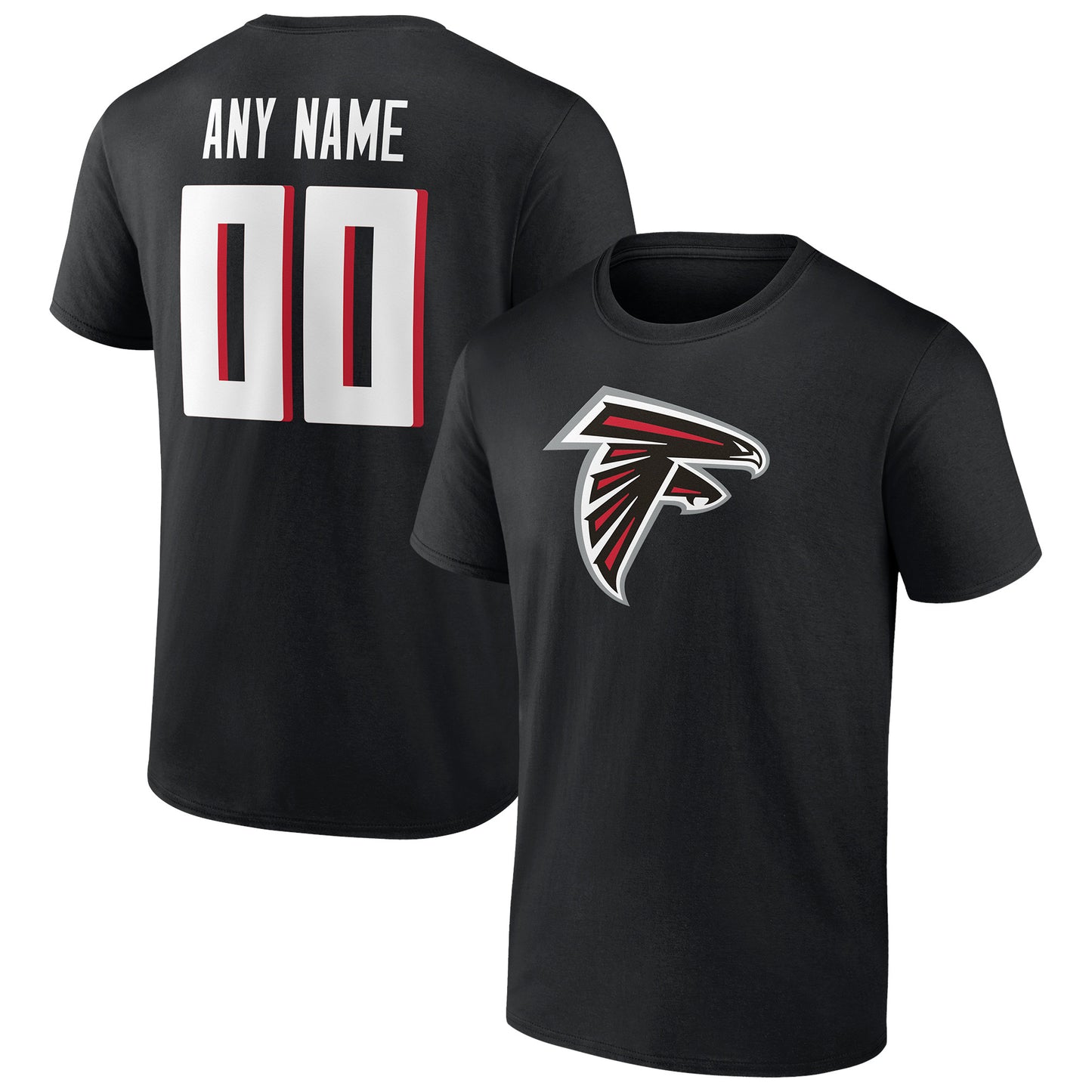 Men's Black Atlanta Falcons Team Authentic Personalized Name & Number T-Shirt