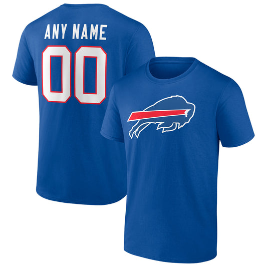 Men's Royal Buffalo Bills Team Authentic Personalized Name & Number T-Shirt