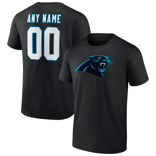 Men's Black Carolina Panthers Team Authentic Personalized Name & Number T-Shirt