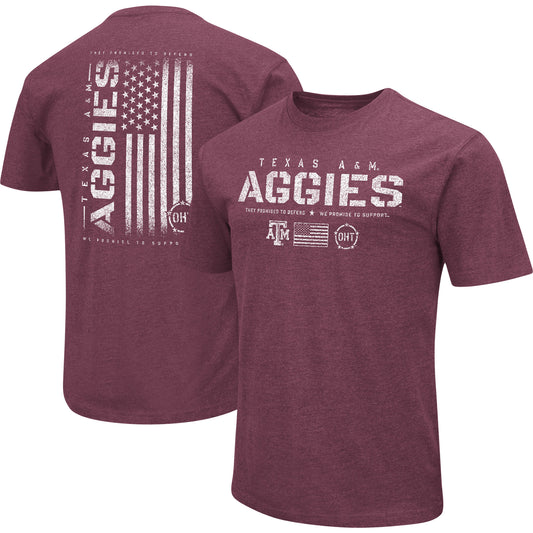 Men's Colosseum Maroon Texas A&M Aggies OHT Military Appreciation Flag 2.0 T-Shirt