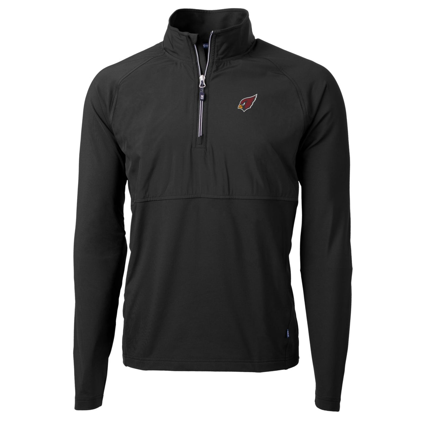 Men's Cutter & Buck Black Arizona Cardinals Adapt Eco Knit Hybrid Recycled Quarter-Zip Raglan Jacket