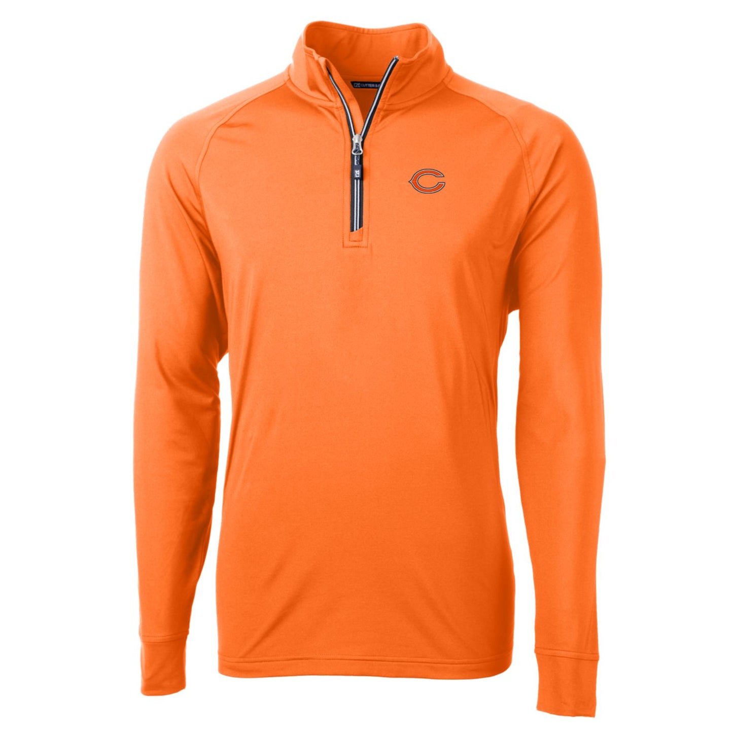 Men's Cutter & Buck Orange Chicago Bears Adapt Eco Knit Stretch Recycled Quarter-Zip Jacket