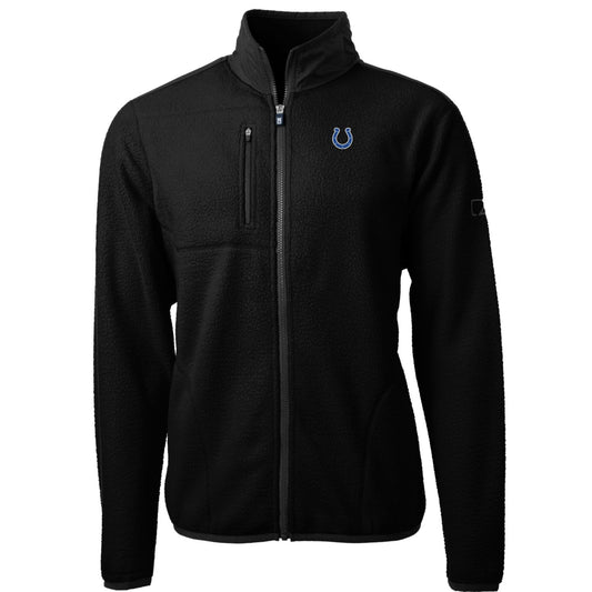 Men's Cutter & Buck Black Indianapolis Colts Cascade Eco Sherpa Fleece Full-Zip Jacket