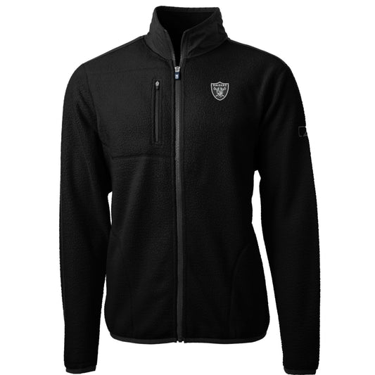 Men's Cutter & Buck Black Las Vegas Raiders Cascade Eco Sherpa Fleece Full-Zip Jacket