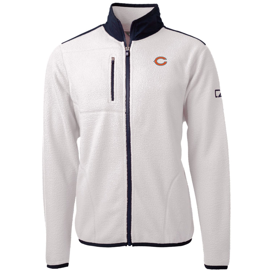 Men's Cutter & Buck White Chicago Bears Cascade Eco Sherpa Fleece Full-Zip Jacket
