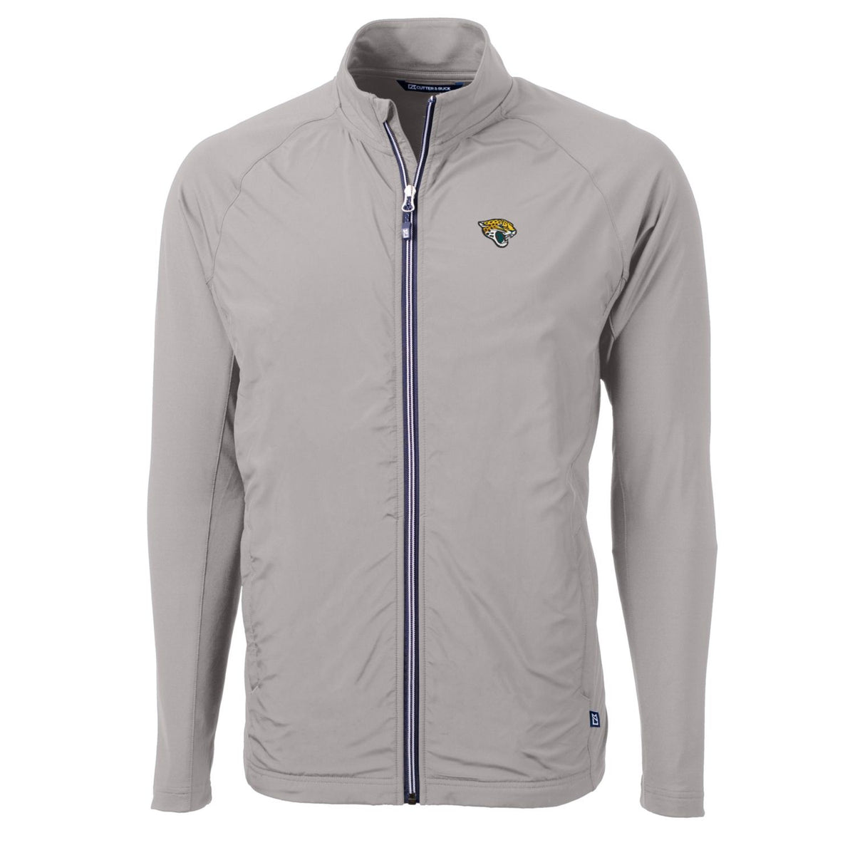 Men's Cutter & Buck Gray Jacksonville Jaguars Big & Tall Adapt Eco Knit Full-Zip Raglan Jacket