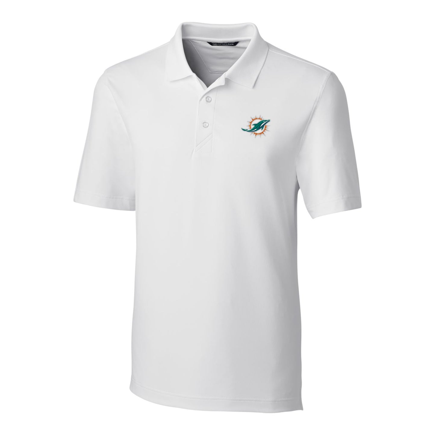 Men's Cutter & Buck White Miami Dolphins Big & Tall Forge Stretch Polo