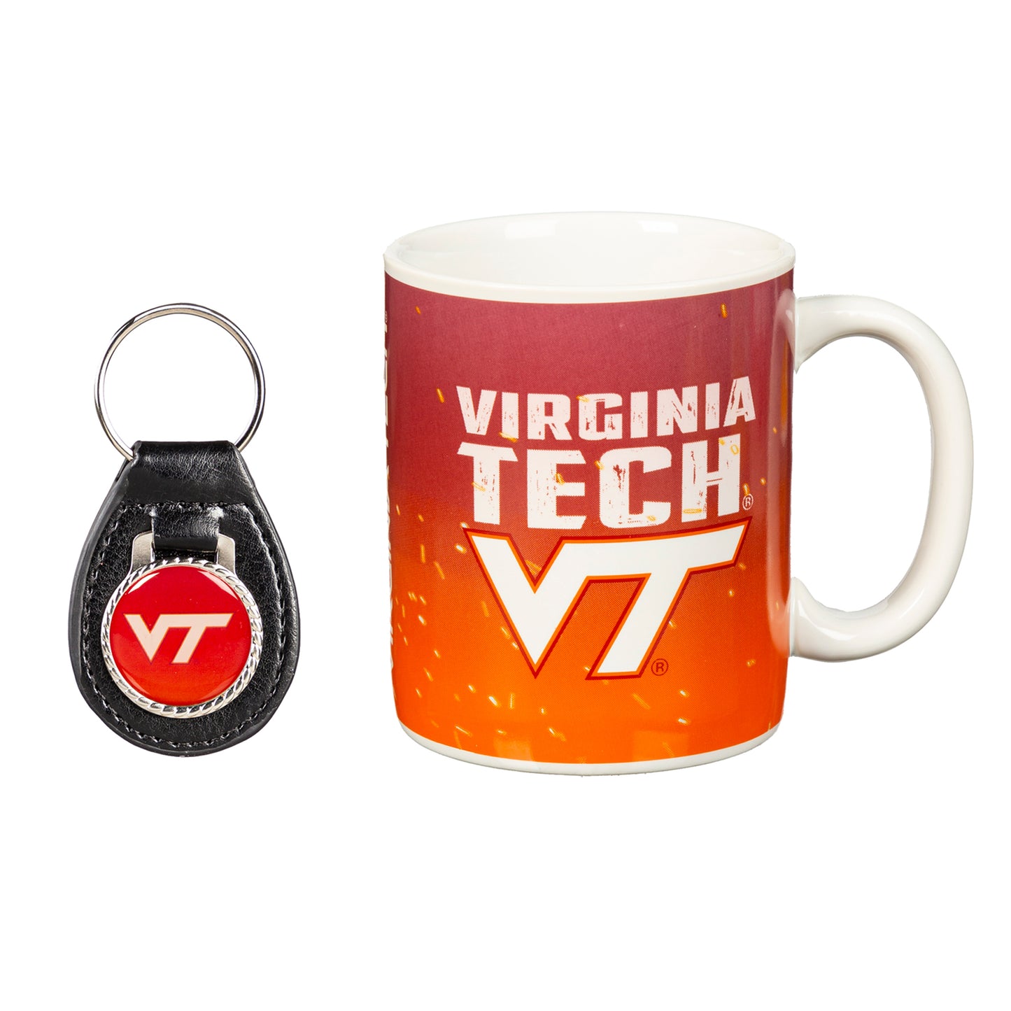 Virginia Tech Hokies 11oz. Ceramic Coffee Cup & Leather Keychain Gift Set