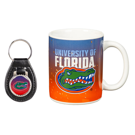 Florida Gators 11oz. Ceramic Coffee Cup & Leather Keychain Gift Set