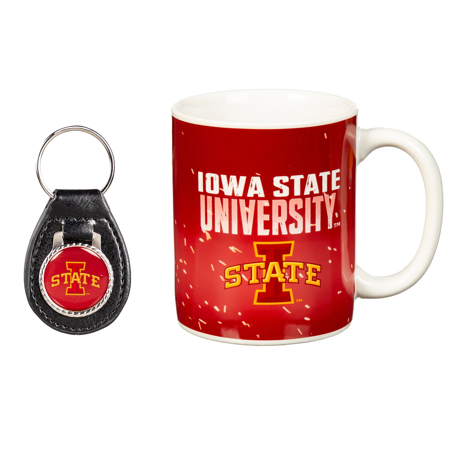Iowa State Cyclones 11oz. Ceramic Coffee Cup & Leather Keychain Gift Set