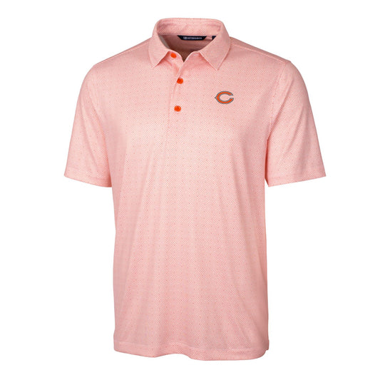 Men's Cutter & Buck Orange Chicago Bears Big & Tall Pike Double Dot Stretch Polo