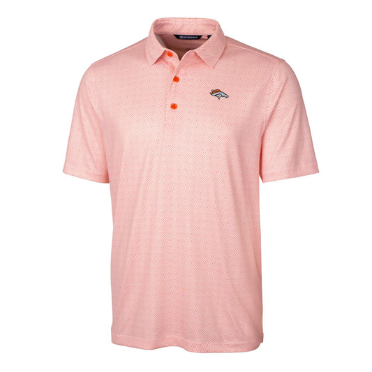Men's Cutter & Buck Orange Denver Broncos Big & Tall Pike Double Dot Stretch Polo