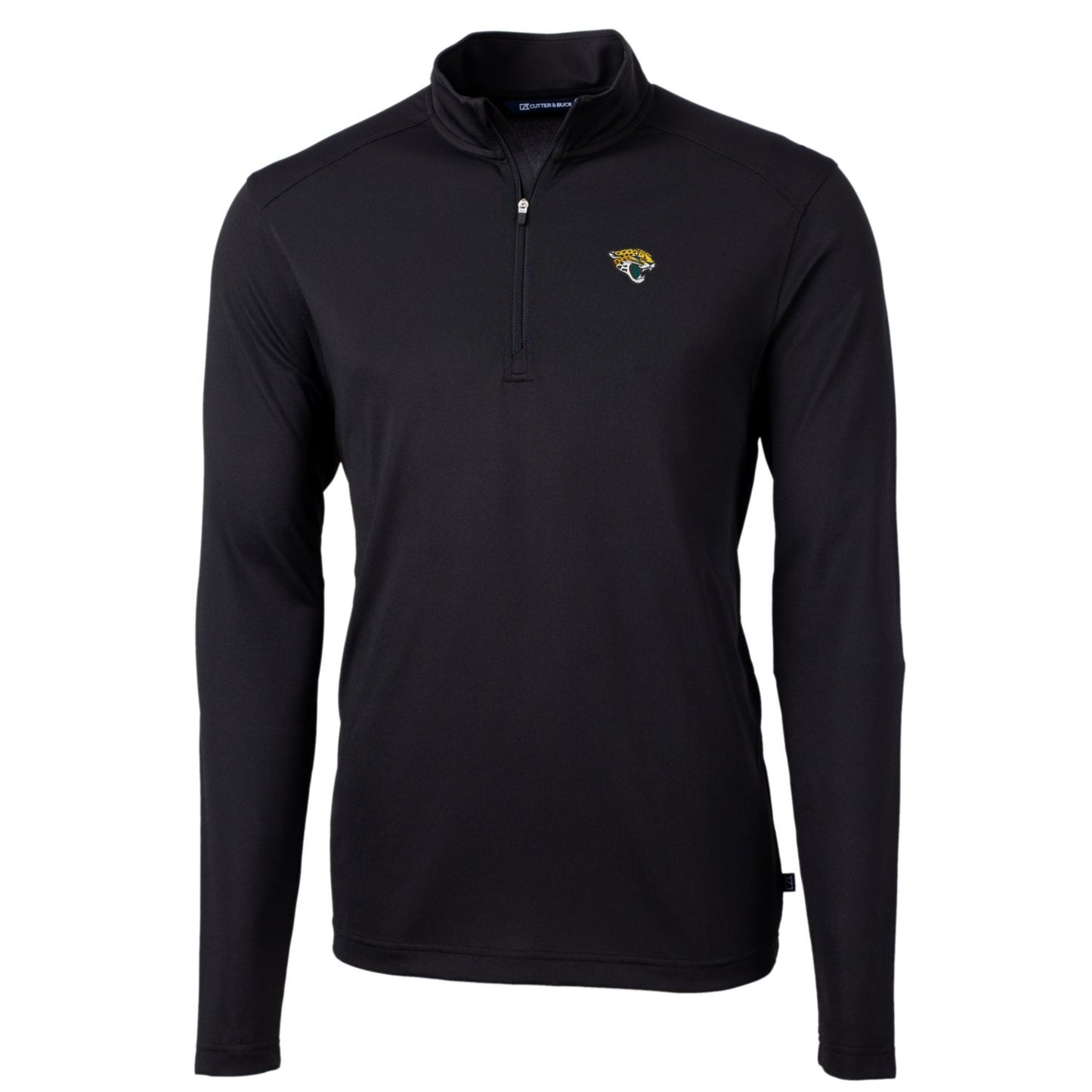 Men's Cutter & Buck Black Jacksonville Jaguars Big & Tall Virtue Eco Pique Quarter-Zip Pullover Jacket
