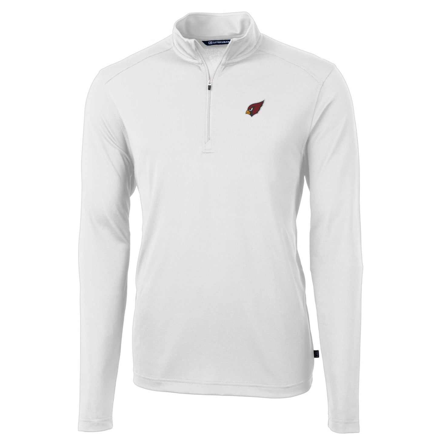 Men's Cutter & Buck White Arizona Cardinals Big & Tall Virtue Eco Pique Quarter-Zip Pullover Jacket