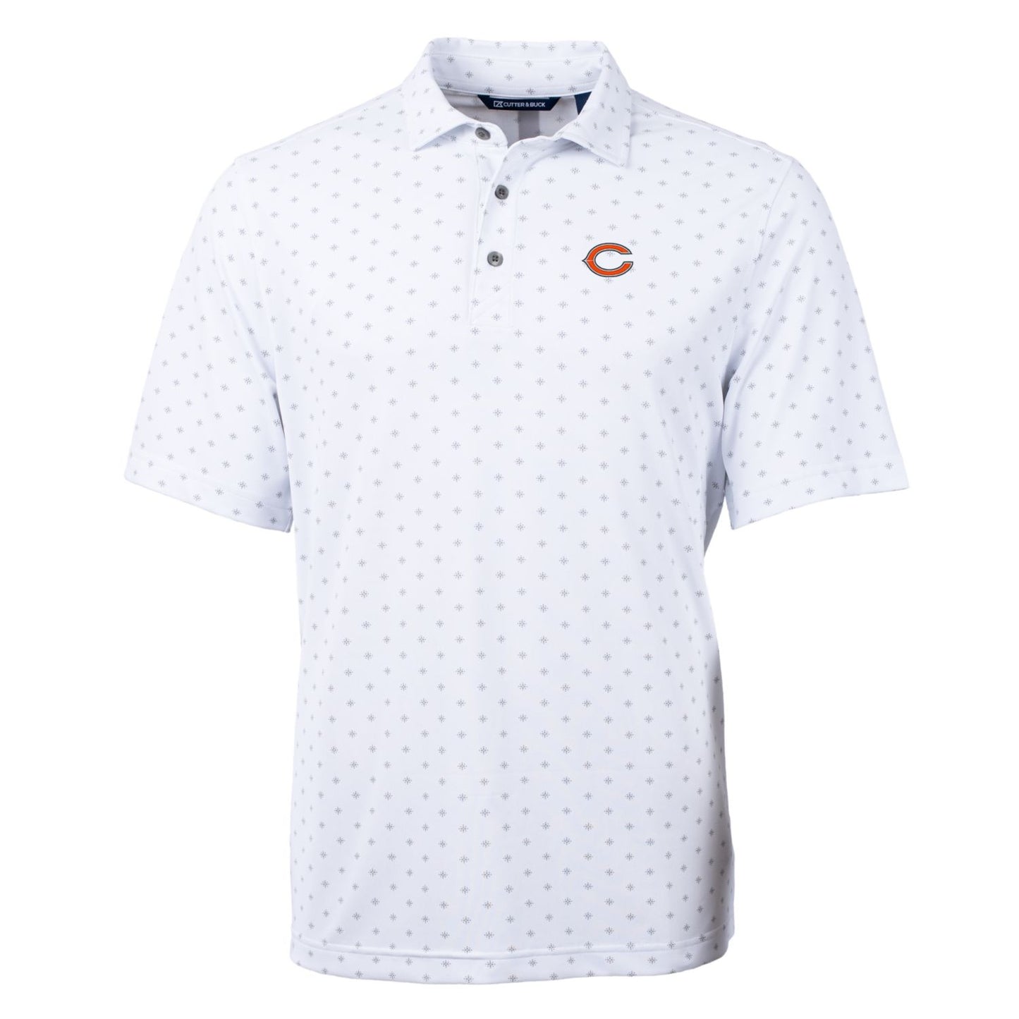 Men's Cutter & Buck White Chicago Bears Big & Tall Virtue Eco Pique Tile Polo