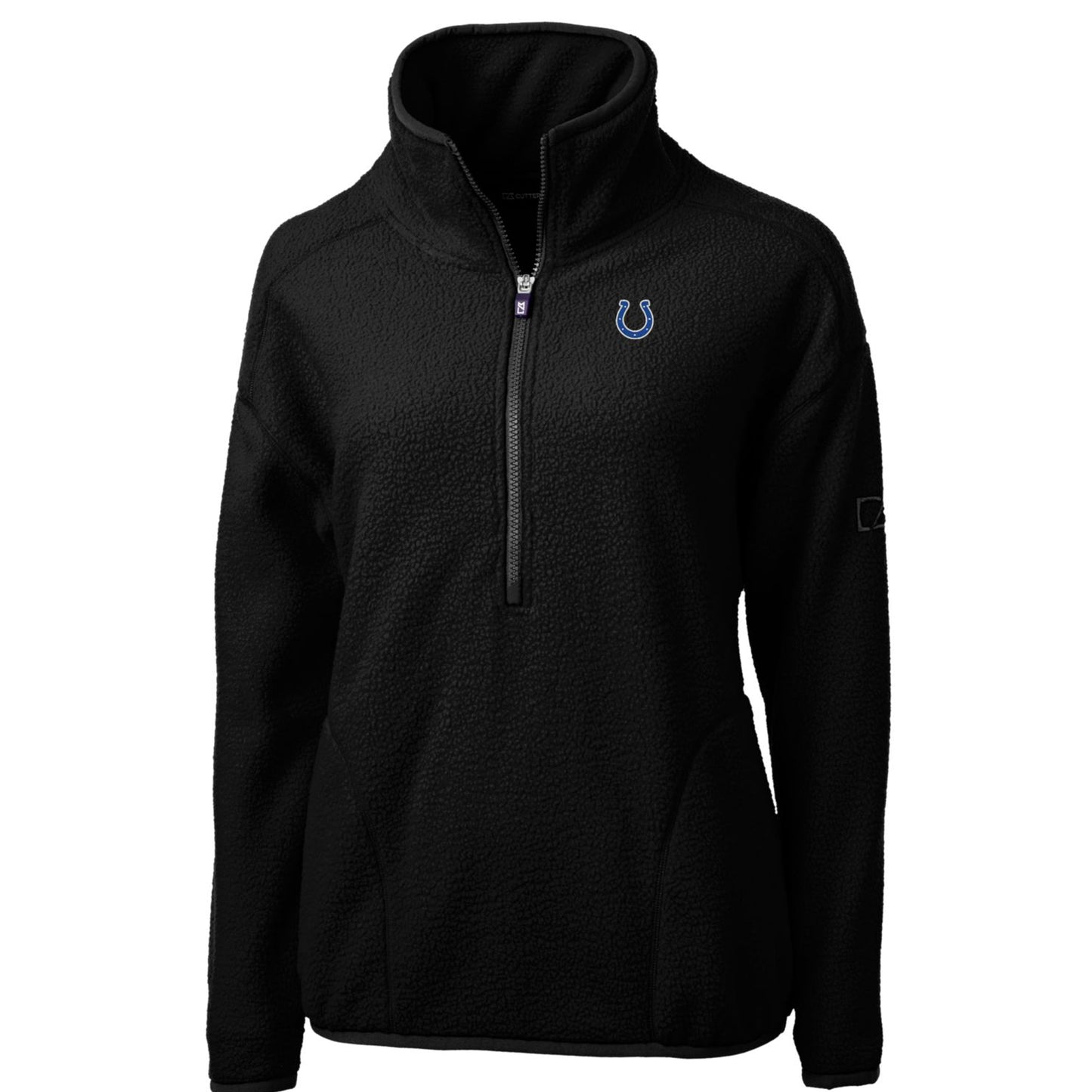 Women's Cutter & Buck Black Indianapolis Colts Cascade Eco Sherpa Fleece Half-Zip Pullover Jacket