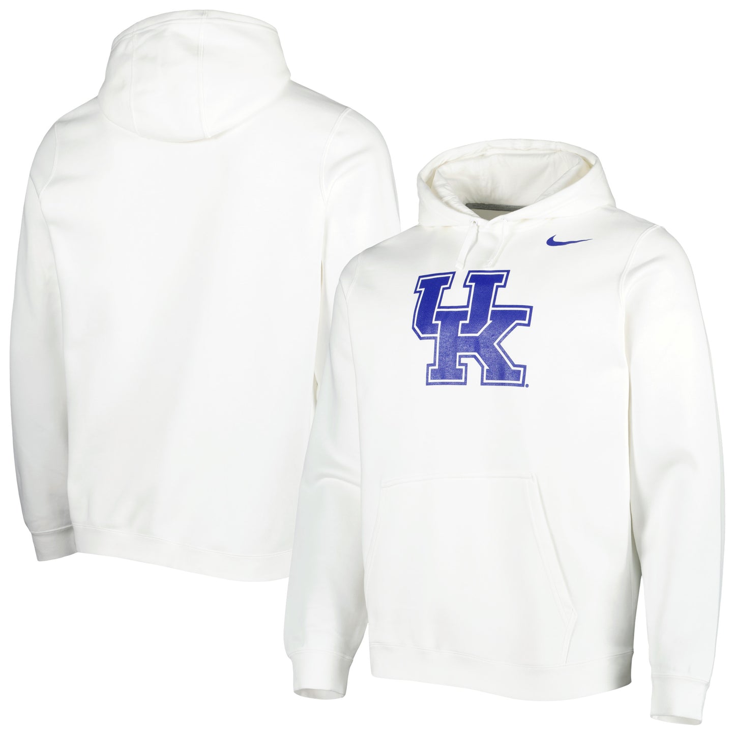 Men's Nike White Kentucky Wildcats Logo Club Pullover Hoodie
