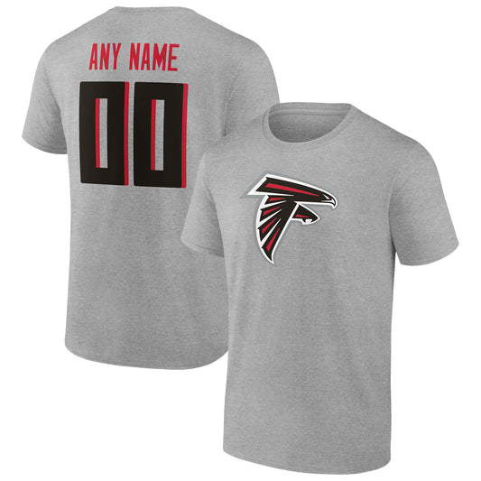 Men's Heathered Gray Atlanta Falcons Team Authentic Custom T-Shirt