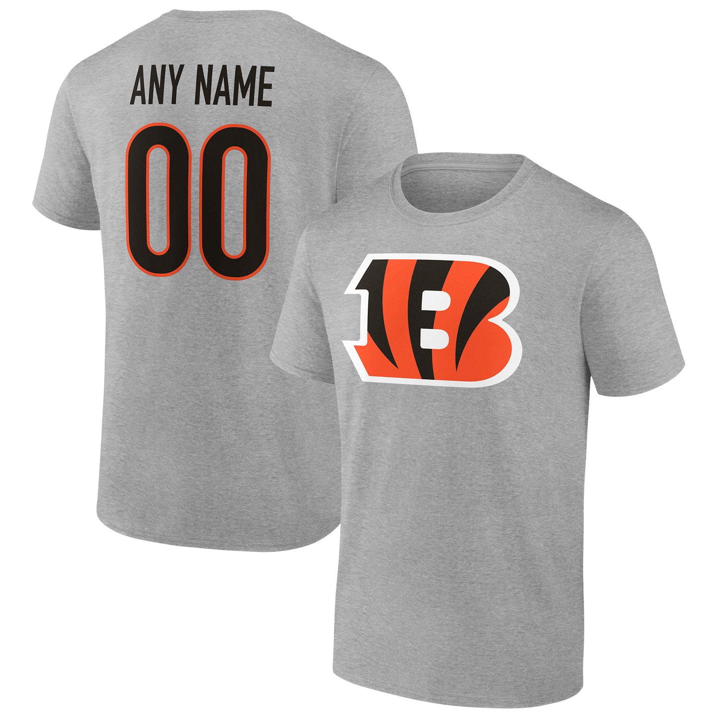 Men's Heathered Gray Cincinnati Bengals Team Authentic Custom T-Shirt