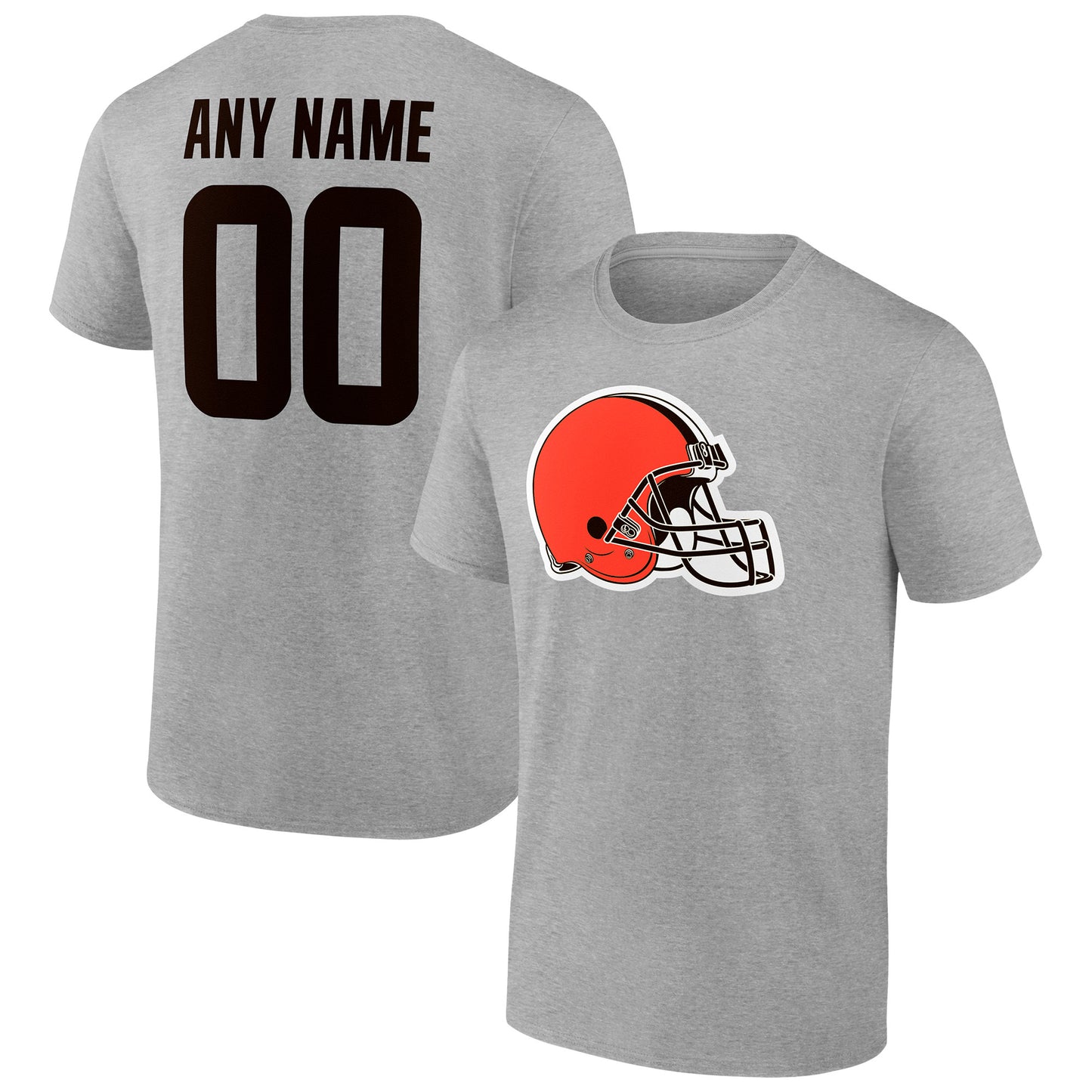 Men's Heathered Gray Cleveland Browns Team Authentic Custom T-Shirt