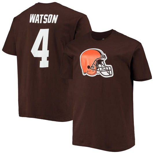 Men's Fanatics Deshaun Watson Brown Cleveland Browns Big & Tall Player Name & Number T-Shirt