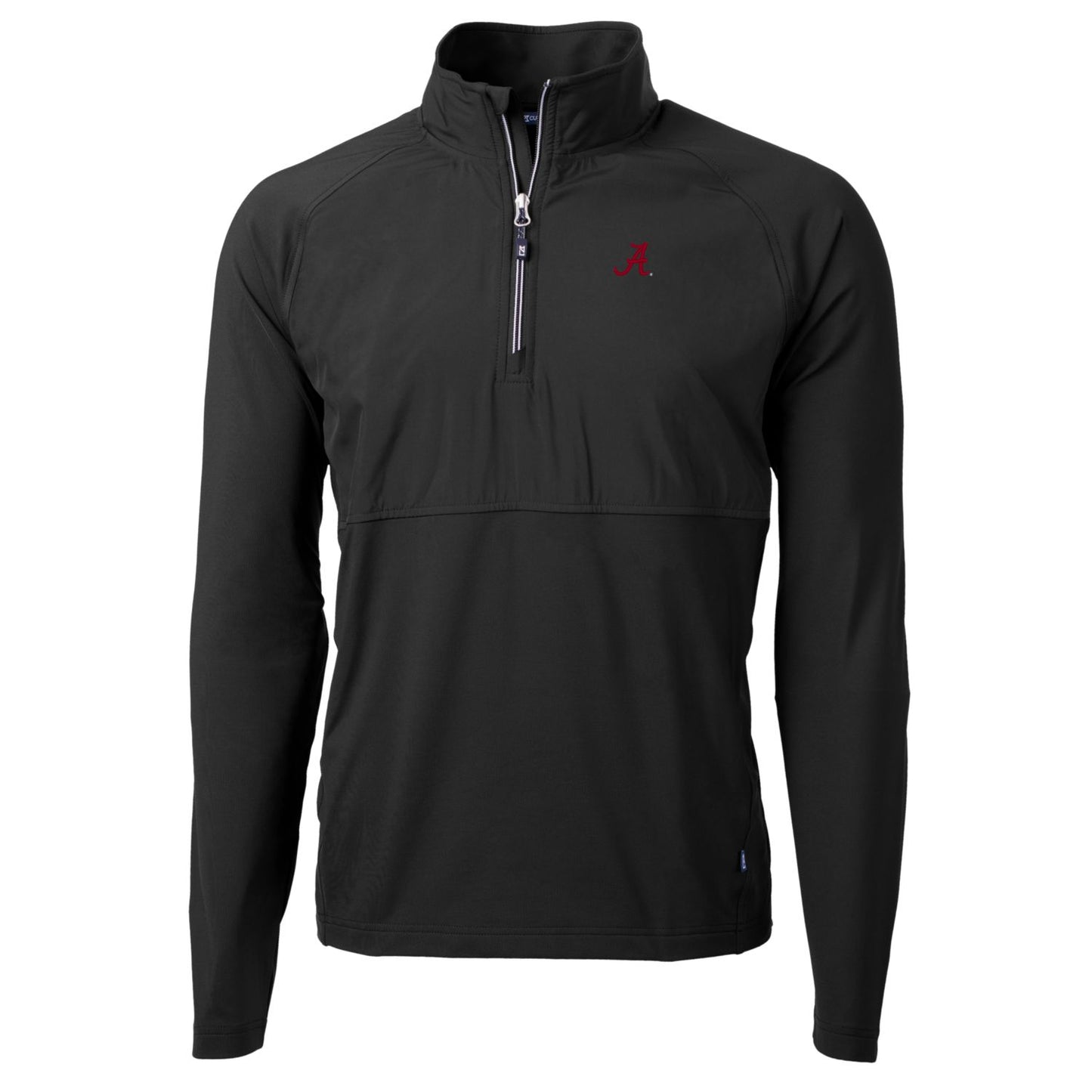 Men's Cutter & Buck Black Alabama Crimson Tide Adapt Eco Knit Hybrid Recycled Quarter-Zip Pullover Top