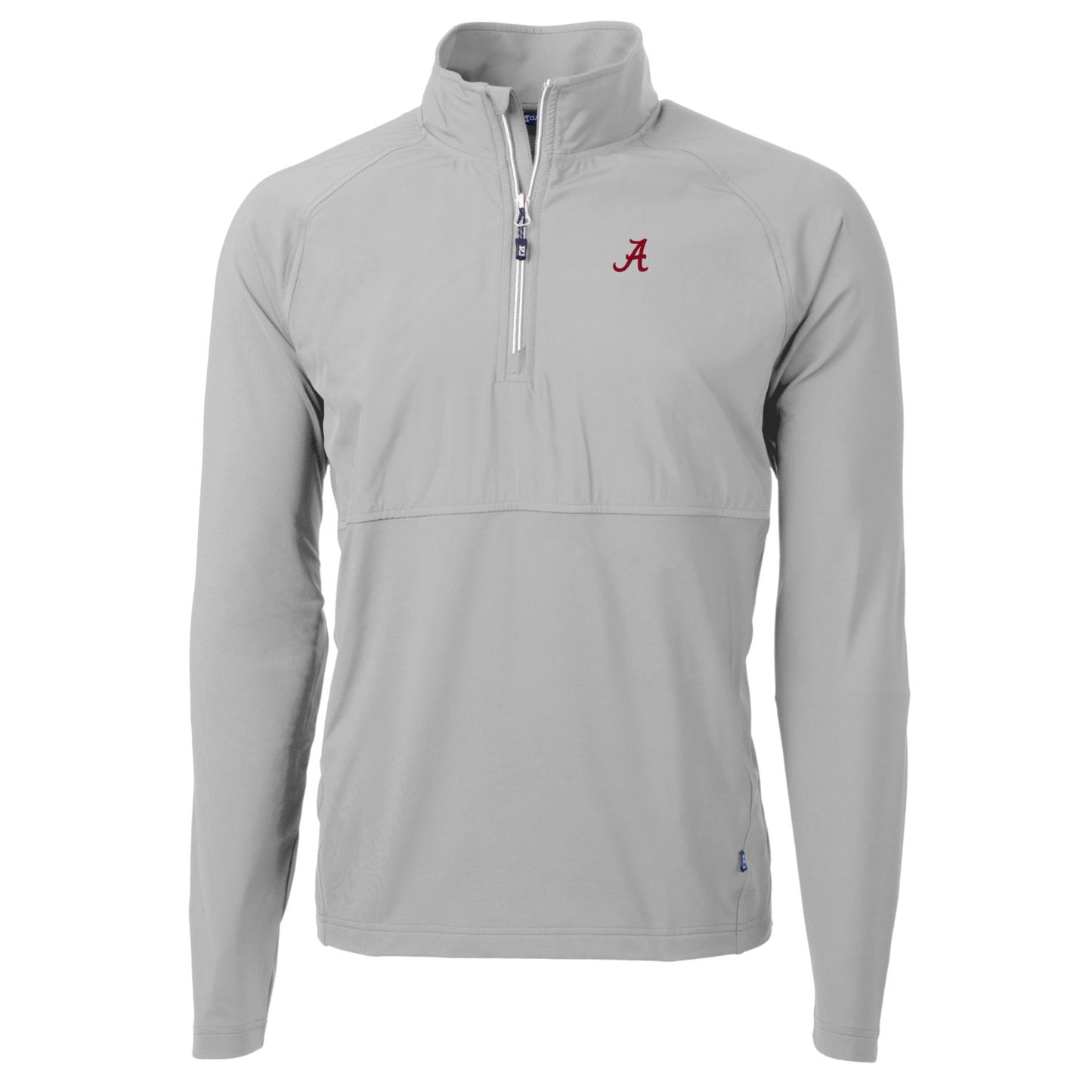 Men's Cutter & Buck Silver Alabama Crimson Tide Adapt Eco Knit Hybrid Recycled Quarter-Zip Pullover Top