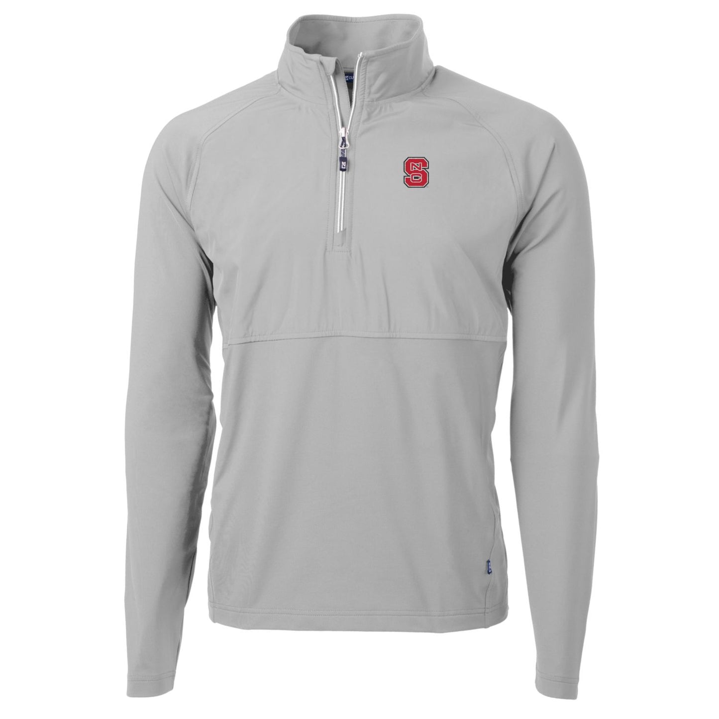 Men's Cutter & Buck Silver NC State Wolfpack Adapt Eco Knit Hybrid Recycled Quarter-Zip Pullover Top